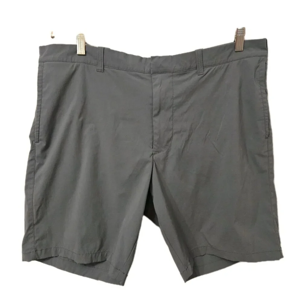 J. Crew Mens Flex Gramercy Nylon Tech Golf Shorts Gray Green Size 38 Stretch